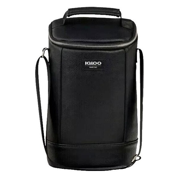 Igloo Luxe Black Beverage Tote Cooler Bag Insulated MaxCold Strap Travel Gift - Picture 1 of 8